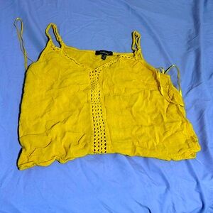 M yellow crop top shirt